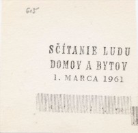 J1779 - Czechoslovakia (1945-79) Control Imprint Stamp Machine (R!): Census, Houses And Flats; 1.III.1961 (SK) - Probe- Und Nachdrucke