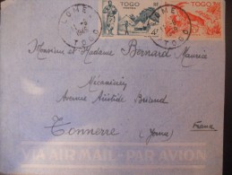 Togo Lettre De Lome 1945 Pour Tonnerre - Briefe U. Dokumente