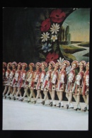 FIGURE SKATING - Old  Postcard -  Ukrainian Ensemble ICE BALLET - 1990 - FAN DANCE - Pattinaggio Artistico