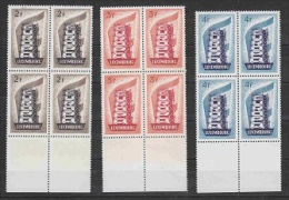 Europa Cept 1956 Luxemburg 3v Bl Of 4 ** Mnh (22028) - 1956