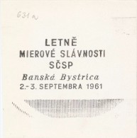 J1814 - Czechoslovakia (1945-79) Control Imprint Stamp Machine (R!): Summer Peace Ceremony Of The SCSP 1961 - Proofs & Reprints
