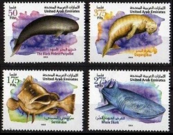 UNITED ARAB EMIRATES 2004 ENDANGERED MARINE CREATURES SERRANIDAE WHALE SHARK DUGONGIDAE BLACK FINLESS PORPOI MNH UAE - Baleines
