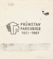 J1824 - Czechoslovakia (1945-79) Control Imprint Stamp Machine (R!): PRUMSTAV Pardubice 1951-1961 (building Company) - Probe- Und Nachdrucke