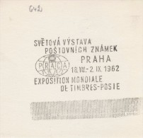 J1828 - Czechoslovakia (1945-79) Control Imprint Stamp Machine (R!): The World Stamp Exhibition PRAGA 1962 (CZ) - Proeven & Herdrukken