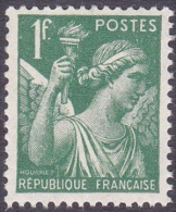 France Iris De G. Hourriez - N°  432 ** Le 1f Vert - 1939-44 Iris