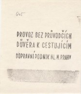 J1832 - Czechoslovakia (1945-79) Control Imprint Stamp Machine (R!): Transport Enterprises; Operation Without Conductor - Tranvie