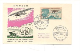 6135 MONACO 1964 SORVOLO POLO NORD FDC AEREO - Storia Postale