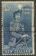 NZ 1953 10/- QE On Horse SG 736 U XE414 - Used Stamps