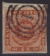 Danemark N° 8 Oblitéré - Oblitération Cercle 1 "Copenhague" Sur Fragment - Used Stamps