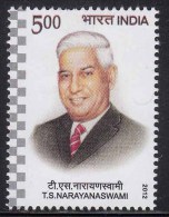 India MNH 2012, T.S. Narayanaswami, Industrialist Of Cement, Alluminium, Mineral, Shipping, Chemical, Plastic, Etc., - Unused Stamps