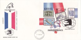 Kiribati 1989 PhilexFrance   Miniature Sheet  FDC - Kiribati (1979-...)