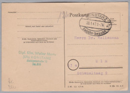 Heimat DE BW KONSTANZ 1947-01-28 "Gebühr Bezahlt" Ovaler Stempel Schwarz Auf Postkarte Nach Ulm - Otros & Sin Clasificación