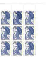 0.70 F Liberté De Gandon Re Entry Case 9 Dans Bloc De 9 Cote 14 Euros   8 Tp Normaux - Unused Stamps