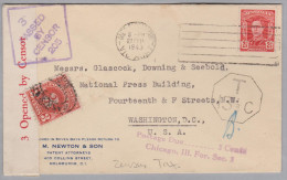 Australien 1943-02-27 Melbourne Zensur Brief Nach Washington - Lettres & Documents