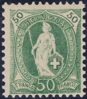 Schweiz 1899 Zu#74D ** Postfrisch 50Rp. Grün Stehende Helvetia - Neufs