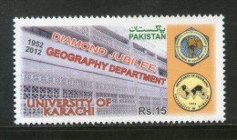 Pakistan 2013 Karachi University Geography Department Diamond Jubilee Architecture MNH # 2683 - Geography