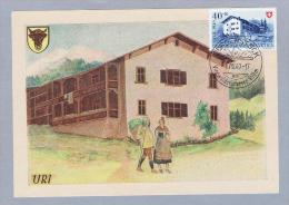 Motiv Maximumkarte1949 Pro Patria Prättigauerhaus 40Rp. PP - Briefe U. Dokumente