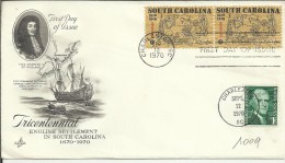 ESTADOS UNIDOS USA FDC 1970 CHARLESTON 300 AÑOS SOUTH CAROLINA - Geography