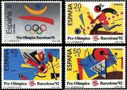 ESPAÑA 1988 - JUEGOS OLIMPICOS DE BARCELONA´92 (1ª SERIE PREOLIMPICA) - Edifil 2963-2966 - Yvert 2579-2582 - Badminton