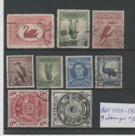 Aus 1929 - 1954, 9 Stamps  - Kleines Lot O - Oblitérés