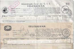 Telegrams Mod. 72,72T. Telegrams With Logo And Printed Diferentes. Obliterações Telegrafos Port Lisboa Emissora Nacional - Used Stamps