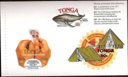 Tonga 1994, 25th Od Self Adhesive Stamps, Whale, Ritary, Scout, Booklet - Baleines