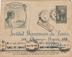 Entier Madagascar Tananarive Pour Paris "Retour A L'envoyeur" 1934 - Lettres & Documents