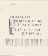 J1838 - Czechoslovakia (1945-79) Control Imprint Stamp Machine (R!): Visit International Exhibit. Contemporary Ceramics - Proeven & Herdrukken