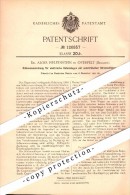 Original Patent - Dr. Alois Helfenstein In Overpelt , Belgien , 1900 , Schienen Für Elektrische Eisenbahn , Straßenbahn - Overpelt