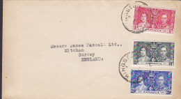 Jamaica Ersttags Brief FDC Cover KINGSTON 1937 King George VI. Coronation Complete Set - Jamaica (...-1961)