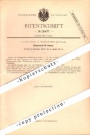 Original Patent - J. Stalder In Oberburg , Schweiz , 1883 , Klappenventil Für Pumpen !!! - Oberburg