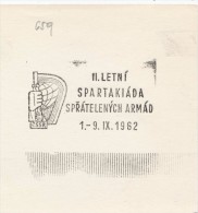 J1864 - Czechoslovakia (1945-79) Control Imprint Stamp Machine (R!): II. Summer Spartakiad Allied Armies 1.-9.IX.62 (CZ) - Proeven & Herdrukken