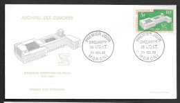 FDC Archipel Des COMORES : 50e Anniversaire De L'O.I.T. - 24/11/69 - Très Bon état - Briefe U. Dokumente