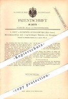 Original Patent - L. Dietz In Buckower Schneidemühle , Kreis Lebus , 1884 , Bürstenmaschine Für Mühle , Buckow !!! - Lebus