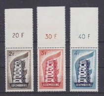 Europa Cept 1956 Luxemburg 3v + Margin (original Gum) ** Mnh (22072) - 1956