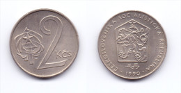 Czechoslovakia 2 Koruny 1990 - Tchécoslovaquie