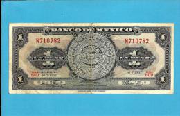 MEXICO - 1 PESO - 10.5.1967 - Pick 59.j - Série BDU - AZTEC CALENDAR STONE - 2 Scans - Mexique