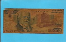 MEXICO - 2000 PESOS - 28.3.1989 - Pick 86.c - Série EA - JUSTO SIERRA - 2 Scans - Mexique