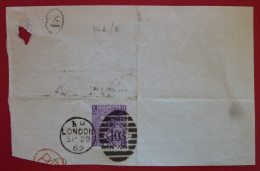 England UK 1869 Big Fragment Cover Victoria Sent From London -N.34 - Covers & Documents
