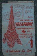 75- PARIS - TOUR EIFFEL- RARE AFFICHE RADIO VOXAPHONE - SONORISATION- 115 FG POISSONNIERE- - Afiches