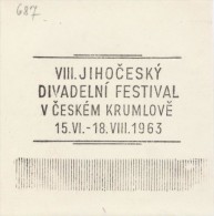 J1901 - Czechoslovakia (1945-79) Control Imprint Stamp Machine (R!): VIII. Theatre Festival Of South Bohemia 1963 - Probe- Und Nachdrucke