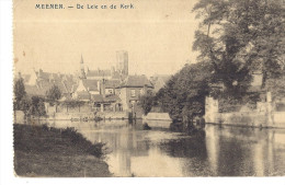 CP Belgique MENIN MENEN De Leie En De  Kerk   / Rivière Habitation église - Menen