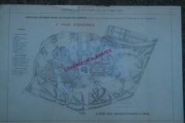 - 87- LIMOGES - RARE PLAN H. NIVET JEUNE- ARCHITECTE-PAYSAGISTE- EXPOSITION UNIVERSELLE PARIS 1900- PLANS DE JARDINS - Architettura