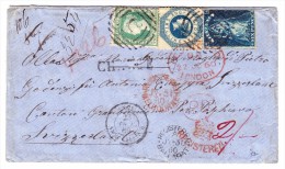 OZ Australien Victoria SG.#73 81 82 Auf 3 Farben-Frankatur R-Brief 30.7.1860 Ballarat In Die Schweiz - Brieven En Documenten