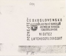 J1925 - Czechoslovakia (1945-79) Control Imprint Stamp Machine (R!): Discover Czechoslovakia; Cedok - Cz. Traffic Office - Proofs & Reprints