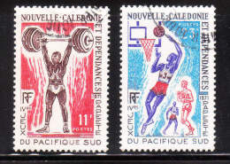 New Caledonia 1971 4th South Pacific Games Papeete French Polynesia Basketball Weight Lifting Used - Oblitérés