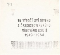 J1953 - Czechoslovakia (1945-79) Control Imprint Stamp Machine (R!): 15th Anniversary Of The Peace Movement (1949-1964) - Proofs & Reprints