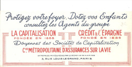 Buvard La Capitalisation Et Crédit De L'Epargne 3, Rue Louis Le Grand à Paris - Bank En Verzekering