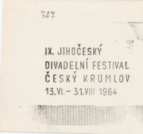 J1973 - Czechoslovakia (1945-79) Control Imprint Stamp Machine (R!): IX. Theatre Festival Of South Bohemia 1964 - Proeven & Herdrukken