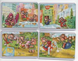 Ferrero - Puzzle Pinky Piggys Con Cartine E Custodie Rigide (completo Quattro Settori) - Puzzels